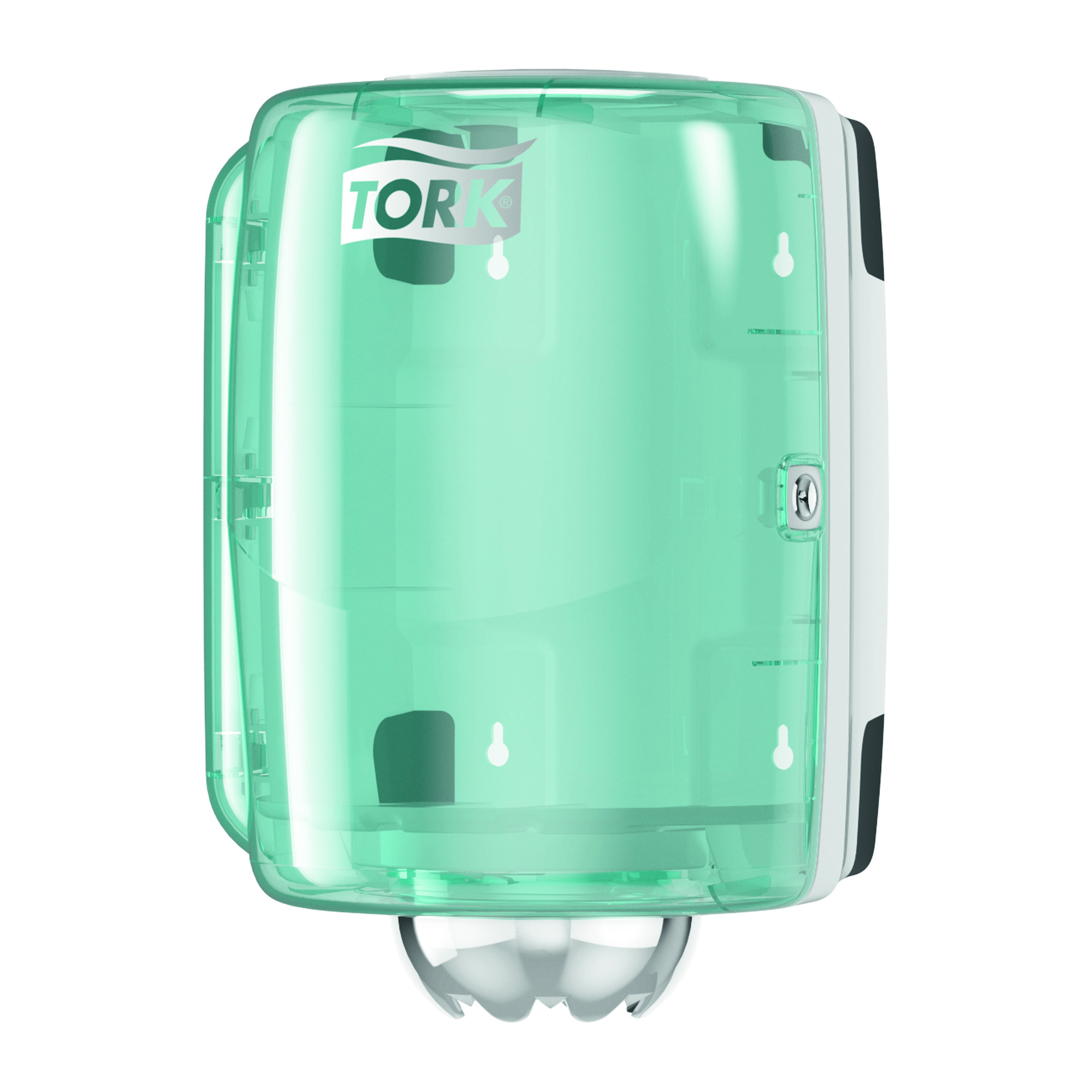 Een Tork Centerfeed Poetspapier Dispenser Kunststof Wit/Turquoise M2 koop je bij ShopXPress