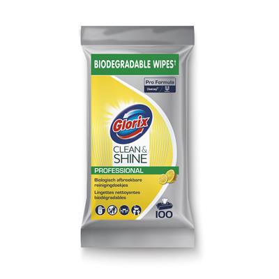 Een Glorix Pro Formula Clean & Shine Biodegradable Wipes 4x100st koop je bij ShopXPress