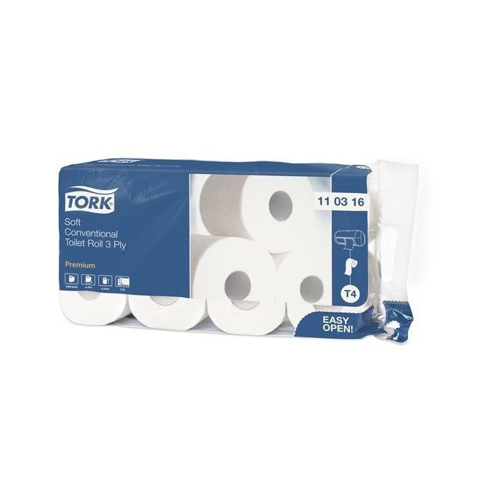 Een Tork 110316 traditioneel toiletpapier 3-lgs wit premium, pak à 72 rol / 250 vel (110316) koop je bij ShopXPress