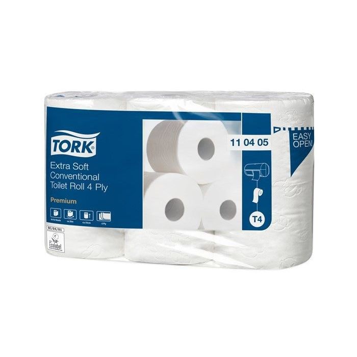Een Tork premium toiletpapier T4 4-lgs wit 19 mtr x 10cm pak à 42 rol/153 vel (110405) koop je bij ShopXPress