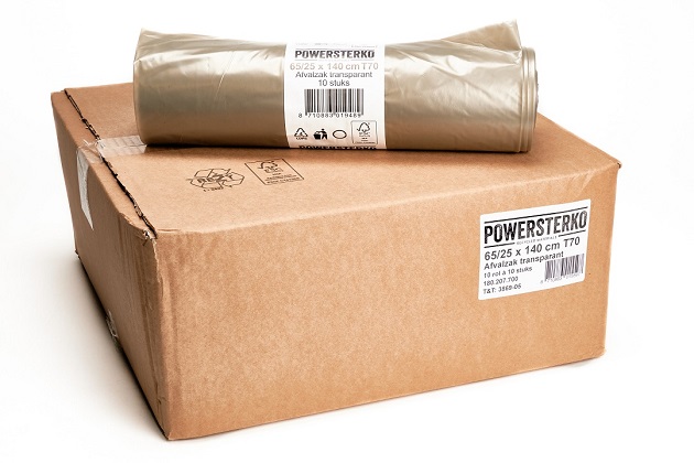 Een Powersterko recy afvalzak transp. T70 65 / 25 x 140 cm 10 x rol koop je bij ShopXPress