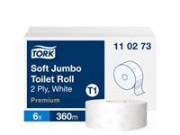 Een Tork Premium toiletpap jumbo 2-lgs wit 360 mtr x 10 cm pak à 6 rol (110273) koop je bij ShopXPress