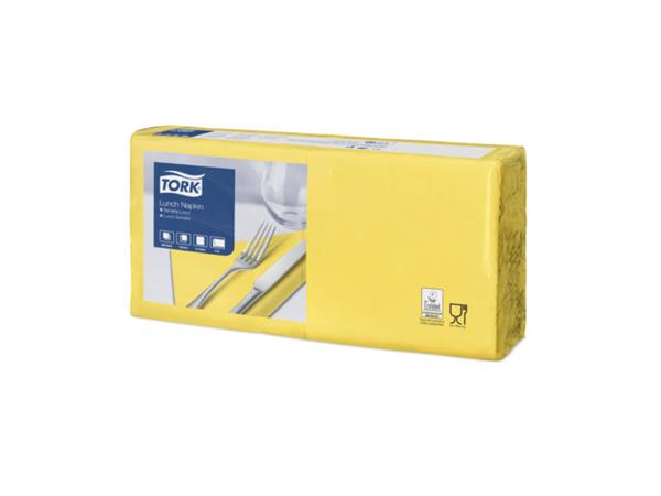 Een Tork Lunchservet 33x33cm 2-laags 1/4-vouw 10x200 geel koop je bij ShopXPress