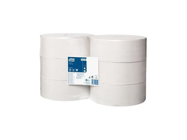 Een Tork universal toiletpapier jumbo 1-lgs wit 480 mtr x 10 cm pak à 6 rol/2400 vel (120160) koop je bij ShopXPress