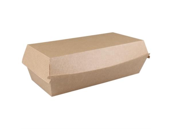Een Sandwich box 185x85x38mm golfpap. Bruin - FSC 165ST koop je bij ShopXPress