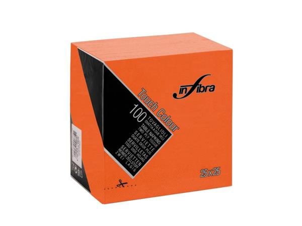 Een 3000x 2 laags servetten Oranje 25x25 1/4V koop je bij ShopXPress