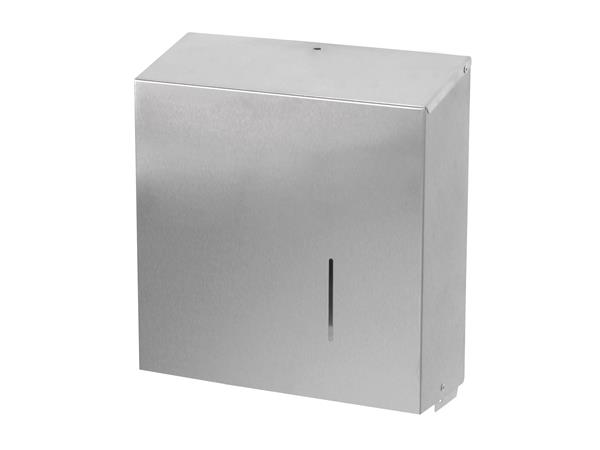 Een Sanfer Jumbo toiletpapierdispenser RVS 33 cm. rollen. 338 x 122 x 354,J01 W(86) koop je bij ShopXPress