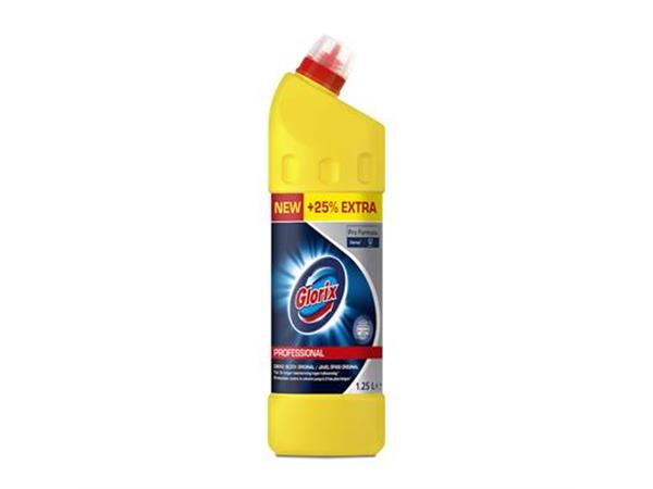 Een Glorix Pro Formula Toiletreiniger Dikke Bleek Original (met chloor) 12x1.25L - Dik bleekmiddel voor hygiënisch reinigen koop je bij ShopXPress