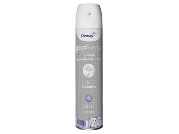 Een Good Sense Shea & Sandalwood (aerosol spray) O3b 6x0.3L - Luchtverfrisser en geurneutralisator - onmiddellijke werking koop je bij ShopXPress