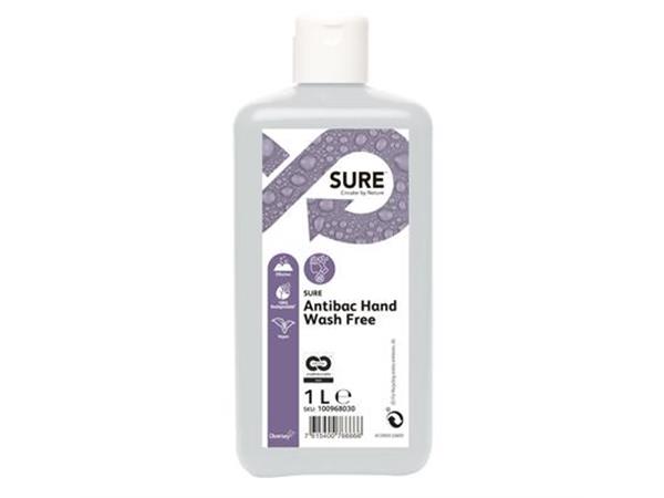 Een SURE® Antibac Hand Wash Free 10x1L - Plantaardige, 100% biologisch afbreekbare, parfum- en kleurstofvrije antimicrobiële handzeep koop je bij ShopXPress