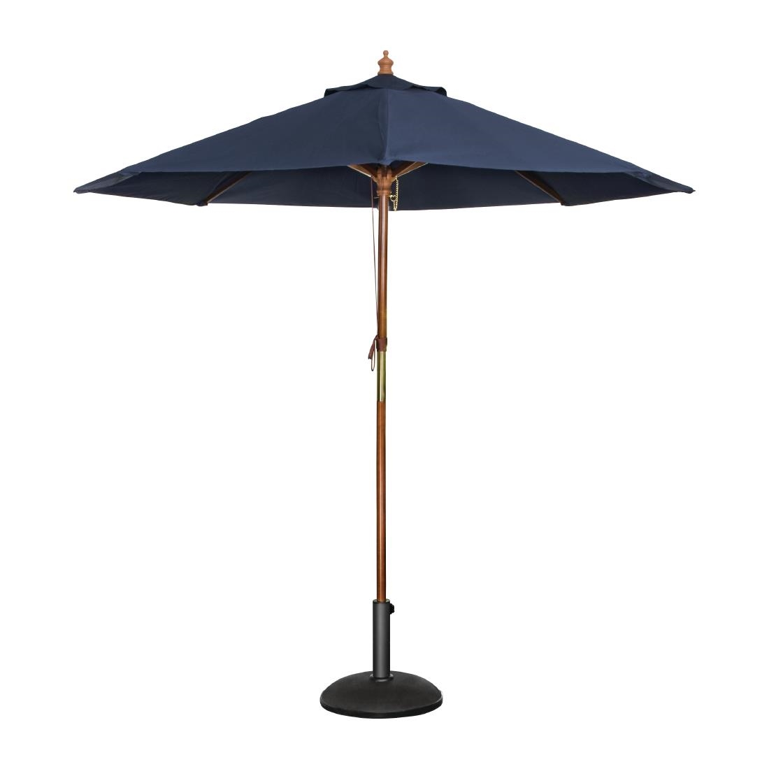 Online ronde donkerblauwe parasol 2,5 meter / bestellen