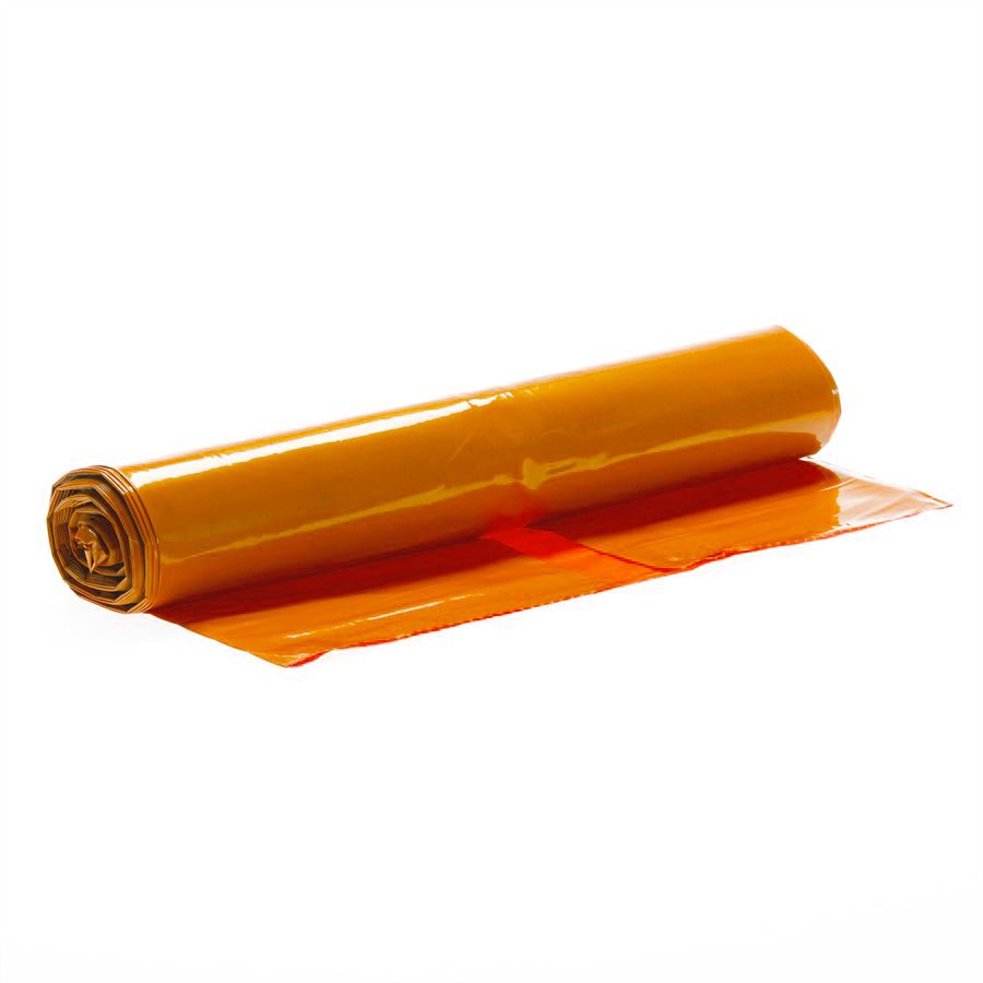 Een Afvalzak 58x100cm t25 oranje hdpe 60 liter - 20zakken koop je bij ShopXPress
