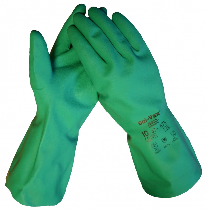 Een ansell handschoen solvex large groen 33cm voor chemicaliën (111380) koop je bij ShopXPress