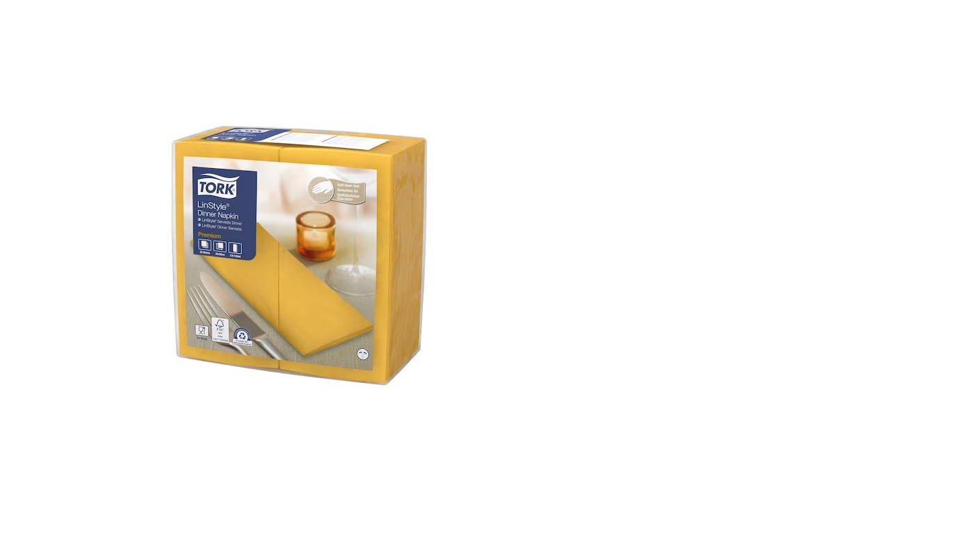 Een Tork LinStyle® Dinnerservet 39x39cm 1/8-vouw 12x50 mustard koop je bij ShopXPress
