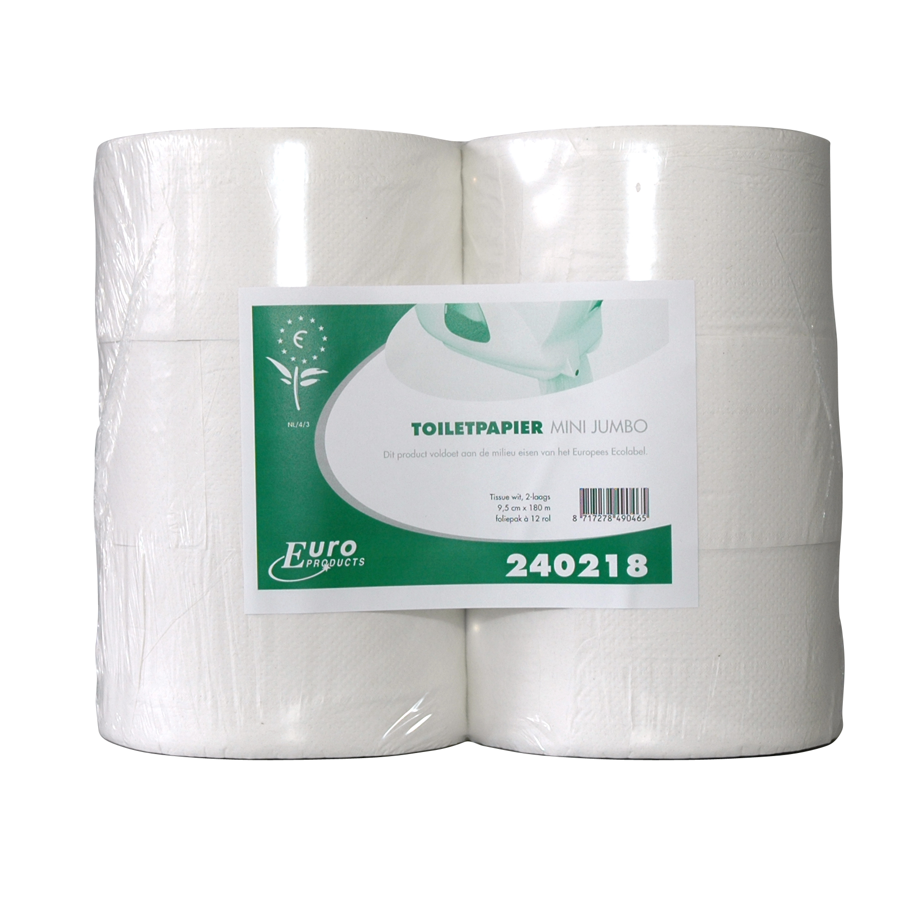 Een Toiletpapier Mini Jumbo Tissue Wit 2-laags 12 rol koop je bij ShopXPress